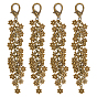 4Pcs Alloy Pendant Decorations, Flower, with Alloy Lobster Claw Clasps