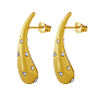 304 Stainless Steel Stud Earrings, Teardrop