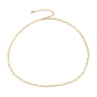 Glass Pearl Link Chain Necklaces, with Brass Curb Chains and Lobster Claw Clasps