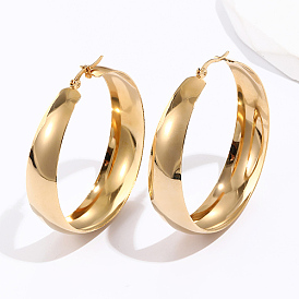 Женские серьги-кольца из нержавеющей стали, кольцо
