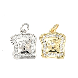 Латунные микро проложить кубического циркония подвески, тост с цветочными подвесками, с целью перехода в кольце, без кадмия и без свинца, стойки покрытие, долговечный