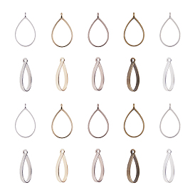 Alloy Open Back Bezel Pendants, Matte, For DIY UV Resin, Epoxy Resin, Pressed Flower Jewelry, Drop, Lead Free & Nickel Free