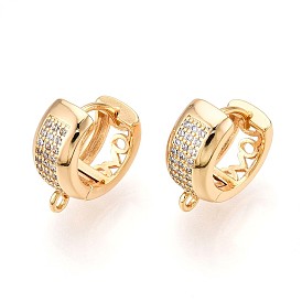 Латунный микропаве кубический цирконий кольцо серьги фурнитура, без свинца, без никеля и без кадмия, кольцо