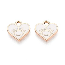 Подвески из эмали и сплава, стойки покрытие, сердце с очаровательными глазами, золотые