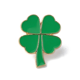 Enamel Pin, Alloy Brooches for Backpack Clothes, Cadmium Free & Lead Free, Clover