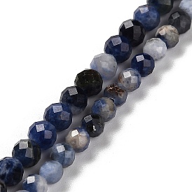 Природный содалит бисер нитей, круглые, граненые