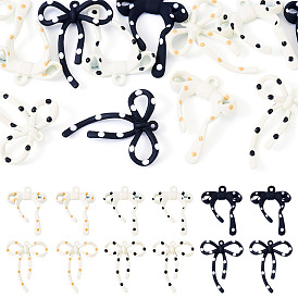 12 шт. 6 стили эмалевые подвески из сплава, окрашенные распылением, подвески-бантики с узором в горошек