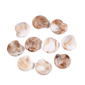 Двухцветные непрозрачные пластиковые бусины, раковина
