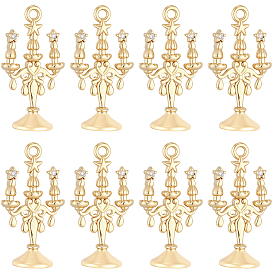 10 colgantes de circonita cúbica micro pavé de latón, amuletos para candelabros