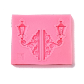 Retro Embossed Wall Lamp Fondant Molds, Cake Border Decoration Food Grade Silicone Molds, for Chocolate, Candy, UV Resin & Epoxy Resin Craft Making
