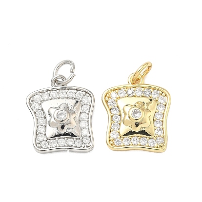 Латунные микро проложить кубического циркония подвески, тост с цветочными подвесками, с целью перехода в кольце, без кадмия и без свинца, стойки покрытие, долговечный