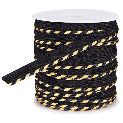 Polyester Ribbon, Single Egde with Stripe Pattern, for Costume Accessories