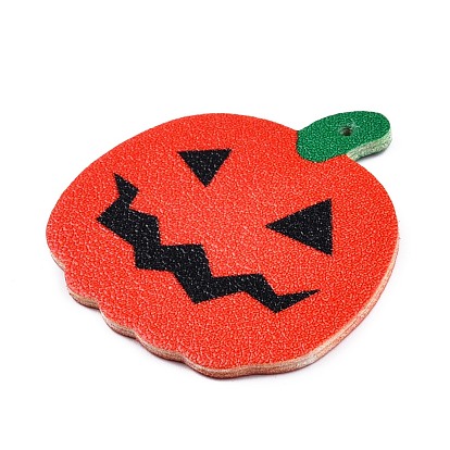 Halloween Theme Imitation Leather Pendants, Pumpkin