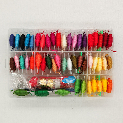 Embroidery tool set wrapped around the line board poke music 50 colors 100 colors 96 colors 108 colors cross stitch embroidery thread boxed