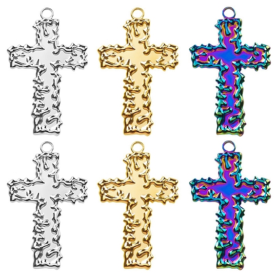 Ионное покрытие (ip) 304 подвески из нержавеющей стали, крест очарование, религия