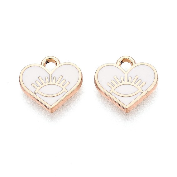 Подвески из эмали и сплава, стойки покрытие, сердце с очаровательными глазами, золотые