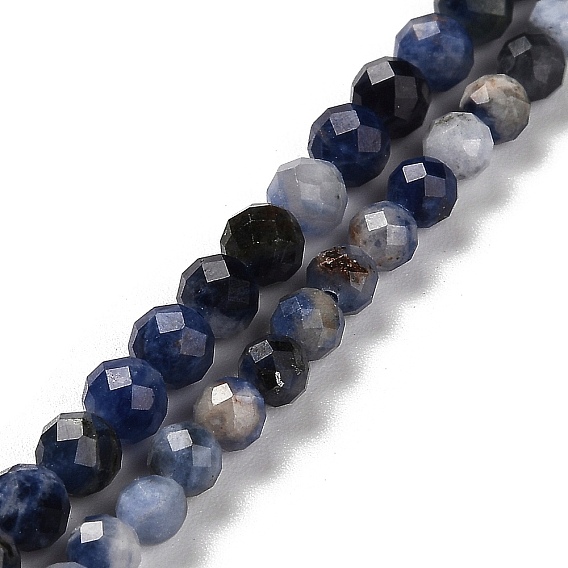Природный содалит бисер нитей, круглые, граненые