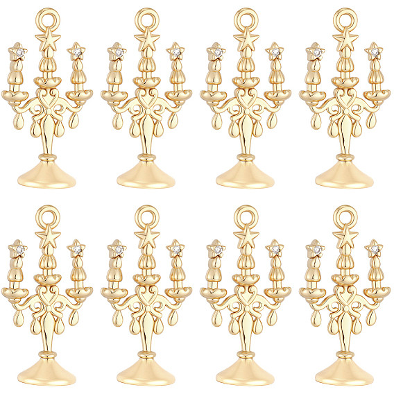 10 pendentifs en laiton micro pavé de zircone cubique, charmes de chandeliers