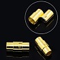 Brass Locking Tube Magnetic Clasps, Column, 17x7mm, Hole: 6mm
