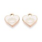 Подвески из эмали и сплава, стойки покрытие, сердце с очаровательными глазами, золотые