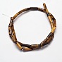 Natural Tiger Eye Beads Strands, Column, 13~14x4~5mm, Hole: 1mm, about 29pcs/strand, 15.7 inch