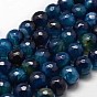 Natural Agate Beads Strands, Dyed, Faceted, Round
