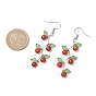 3 Pairs Fruit Gemstone & Acrylic Dangle Earrings, with 316 Surgical Stainless Steel Findings