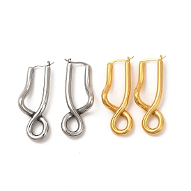 304 Stainless Steel Twist Infinity Hoop Earrings for Women