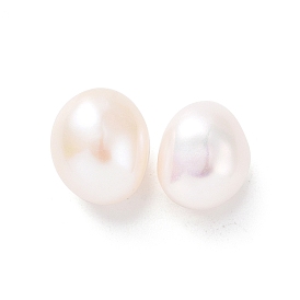Natural Cultured Freshwater Pearl Beads, No Hole, Round