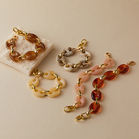 Браслеты из цепочек из смоляных звеньев для женщин, овальные