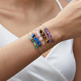 Fashionable natural stone hand-woven bracelet, versatile twelve zodiac sign paper card bracelet for women