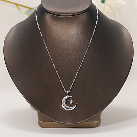 Латунные ожерелья с подвесками в виде звезд и луны для повседневной работы и отдыха