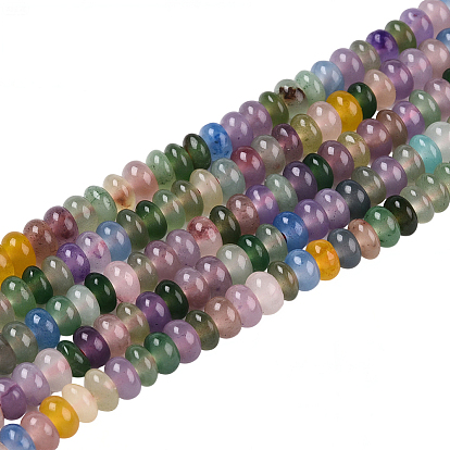 2 нити окрашенных натуральных белых нефритовых бусин, рондель