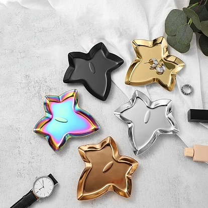 Блюдо из нержавеющей стали, тарелка для украшений в форме листа, лоток для хранения колец, , серьга