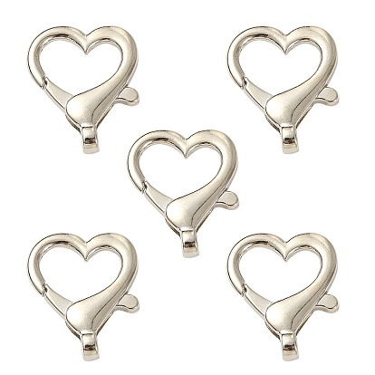 Zinc Alloy Lobster Claw Clasps, Heart