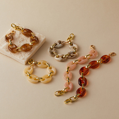 Браслеты из цепочек из смоляных звеньев для женщин, овальные