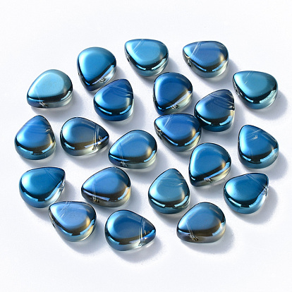 Transparent Spray Painted Glass Beads, Top Drilled Beads, AB Color Plated, Teardrop
