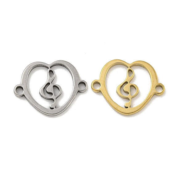 201 подвески с полыми соединителями из нержавеющей стали, сердечные связи с музыкальной нотой