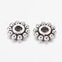 Gear Tibetan Style Alloy Spacer Beads, Lead Free and Cadmium Free, Flower