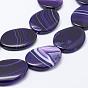 Natural Stripe Agate Beads Strands, Dyed & Heated, Oval
