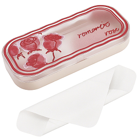 1пластиковые футляры для очков, прямоугольник с рисунком розы