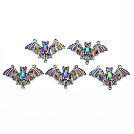 Rainbow Color Alloy Chandelier Components Link Rhinestone Settings, Cadmium Free & Nickel Free & Lead Free, Bat