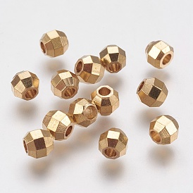Faceted Brass Beads, Round