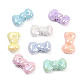 Непрозрачные акриловые бусины, бантом, с покрытием AB цвета