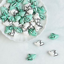 Фарфоровые бусины ручной работы, птица, пастельный фарфор
