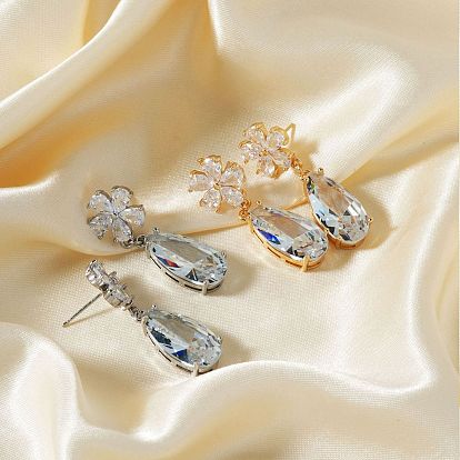 Блестящие серьги-гвоздики с цветком в американском стиле и индивидуальностью