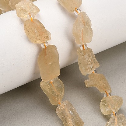 Natural Citrine Bead Strands, Heated
