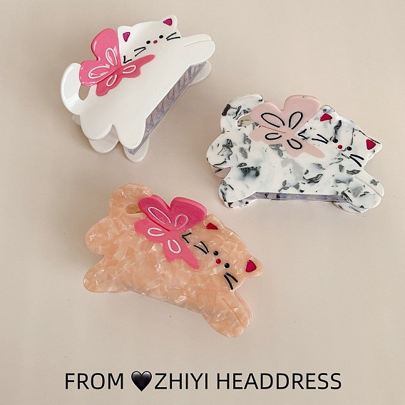 Заколки для волос в форме когтей из ацетата целлюлозы, аксессуары для волос для женщин и девочек, форма кошки