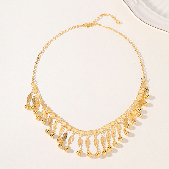 Модные винтажные латунные круглые женские ожерелья с кисточками и кисточками