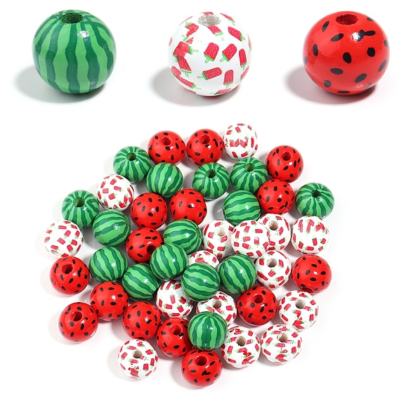 Древесина европейского бисера, круглые, арбуз